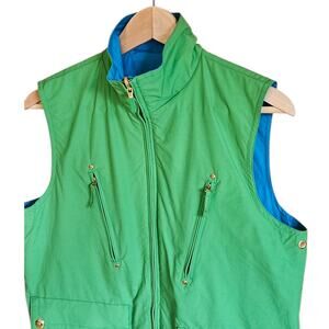 Ralph Lauren Bright Reversible Utility Vest Turquoise Blue Green Women's Medium